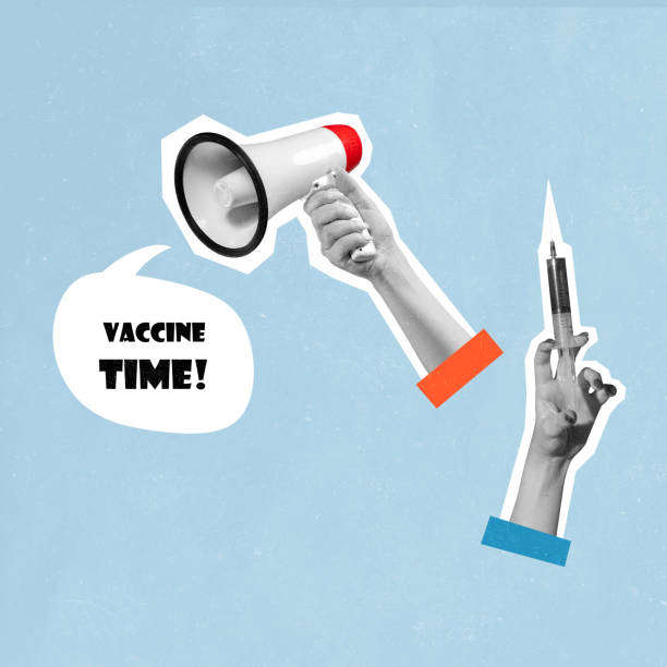 istock Vaccination time poster on light blue background 1337255800