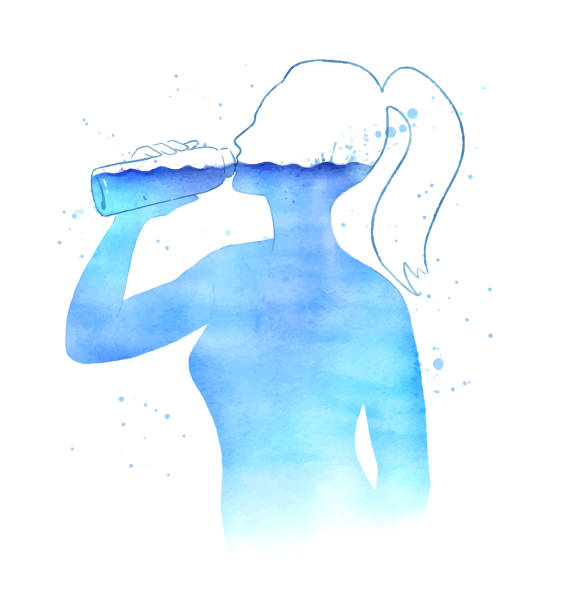Mujer Tomando Agua Vectores Libres de Derechos - iStock Mujer Tomando Agua Vectores Libres de Derechos - iStock