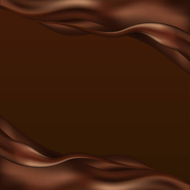 ilustrações de stock, clip art, desenhos animados e ícones de abstract background with chocolate wave and swirl. vector illustration - chocolate swirl backgrounds coffee