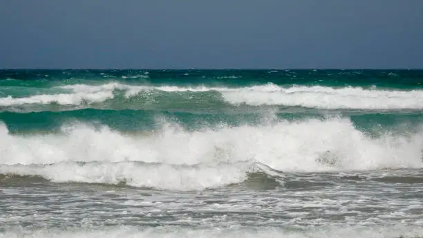 Photo of Atlantic ocean, braking waves at the sea