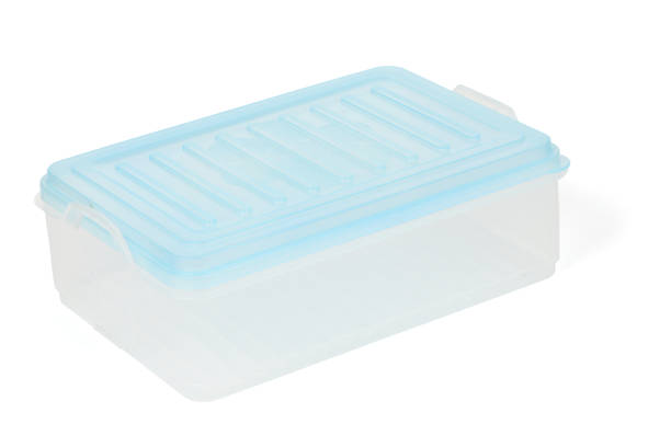 istock Closed plastic food box isolated 1337272407