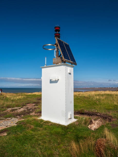 istock Solar powered red navigation light Hilbre island river Dee estuary Wirral 1337272659