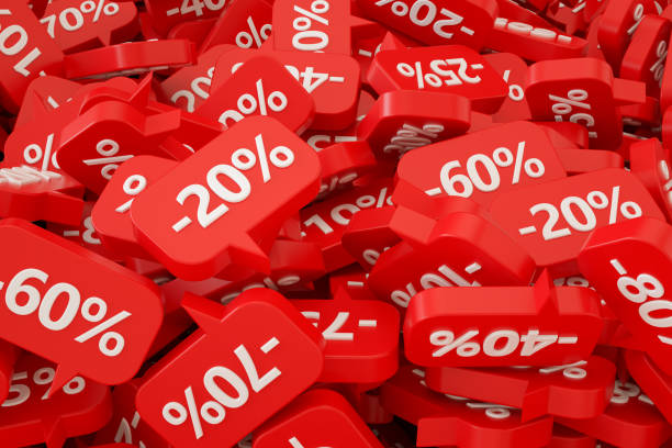 sale concept, percent sign, price discount on speech bubble - sale 個照片及圖片檔