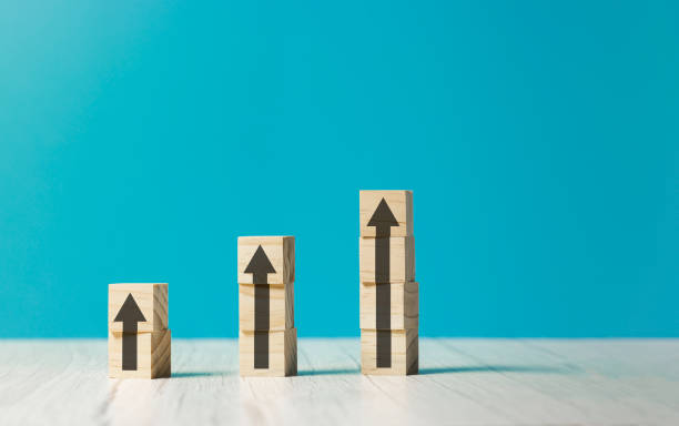 istock wooden block cube stacking as step stair. Business concept growth success process 1337276175