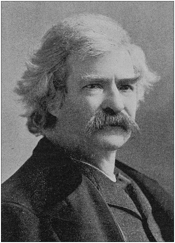 Antique portrait of famous men: Mark Twain