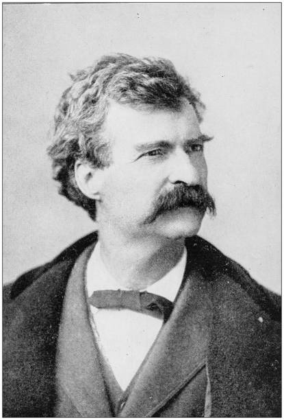 Antique photograph of people from the World: Mark Twain Antique photograph of people from the World: Mark Twain 1890 stock pictures, royalty-free photos & images