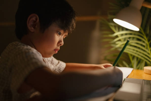 istock Asian baby boy making homework. 1337282603