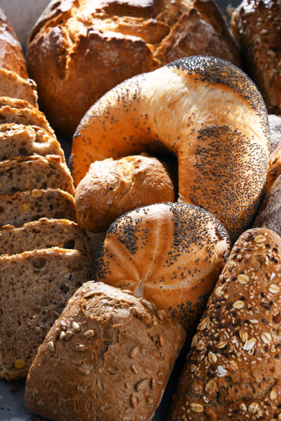 istock Assorted bakery products including loafs of bread and rolls 1337284933