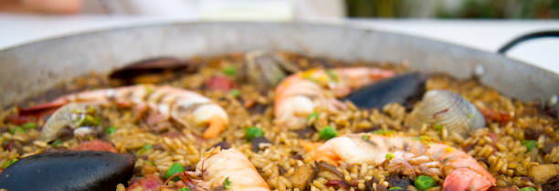 istock Seafood and meat paella 1337285137