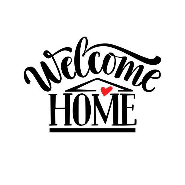 illustrazioni stock, clip art, cartoni animati e icone di tendenza di benvenuti a casa - salutarsi