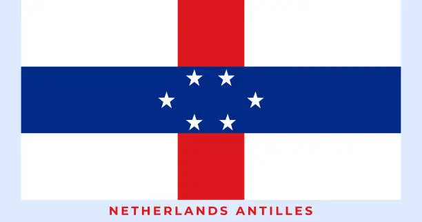 Vector illustration of The national flag of Netherlands Antilles Flag. Vector illustration of Netherlands Antilles Flag,