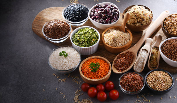 istock Composition with different kinds of dry food products 1337292327