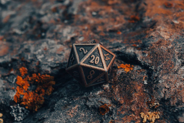 istock Close-up of a metallic d20 1337293247