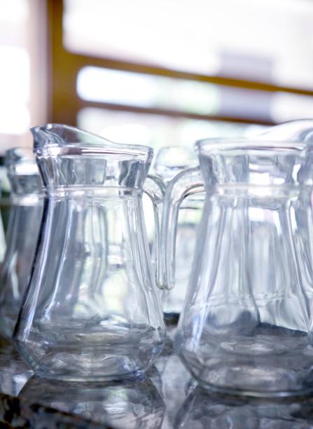 istock Transparent water glass jars 1337294647