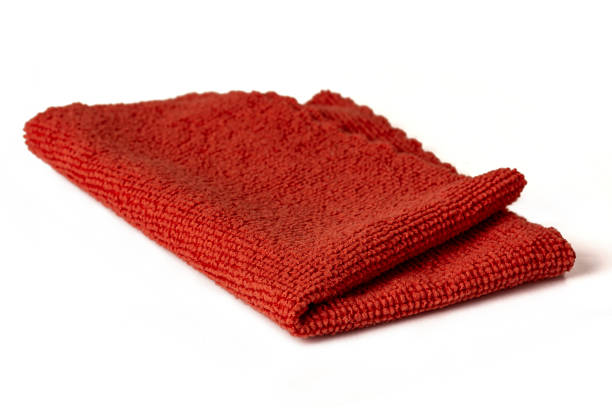 istock Red microfiber cloth for cleaning premises. Housework and office work. 1337297369