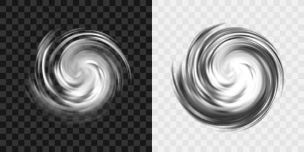 hurricane symbol from white swirl clouds, twister on transparent background, top view. two versions - for dark and light backgrounds - hurricane 幅插畫檔、美工圖案、卡通及圖標
