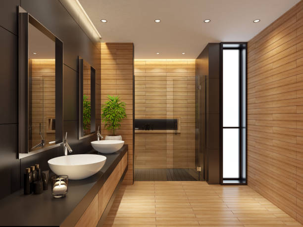 istock Modern minimalist spa bathroom 1337302639