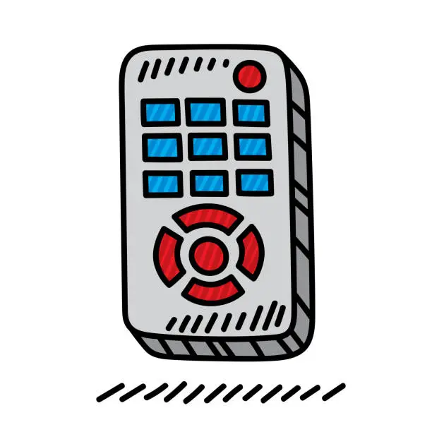 Vector illustration of TV Remote Doodle 6