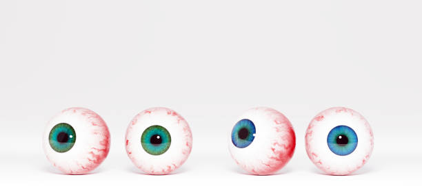 istock Realistic human eyeballs with green and blue irises, 3d rendering. Human eyeballs on a white background, 3d illustration 1337307342