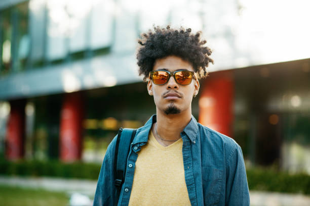 istock Mixed race millennial man in downtown 1337310572