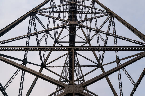 Close up of the steel truss of the Lethbridge High Level Viaduct Close up of the steel truss of the Lethbridge High Level Viaduct lethbridge alberta stock pictures, royalty-free photos & images