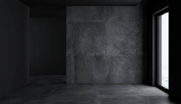 istock Dark minimalist home interior without furniture 1337314883