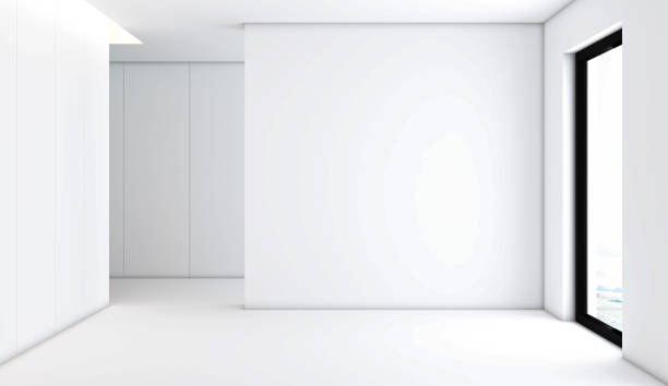 istock 3D rendering of home interior without furniture. 1337314885