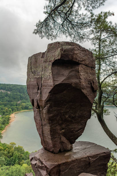 istock Balance rock, on the trail at Devils Lake state park, Wisconsin. 1337322235