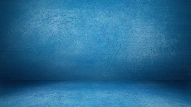 bleu clair grunge ciment mur studio room space produit arrière-plan modèle - séance photo photos et images de collection