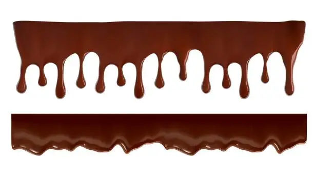 Vector illustration of Hight realistic chocolate falling drops.