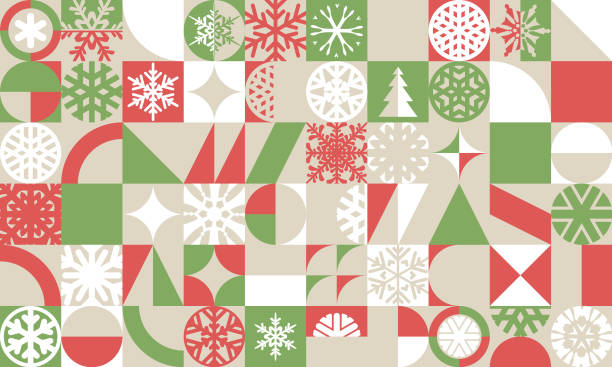 веселые абстрактные рождественские бесшовные обои фон - wrapping paper christmas paper christmas christmas present stock illustrations