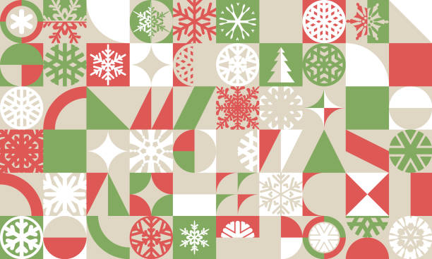 Fun Abstract Christmas seamless wallpaper background Colorful abstract multi colored Christmas background vector illustration for use on Christmas cards and designs holiday calendars stock illustrations