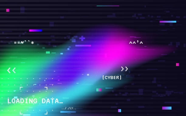 Glitch digital noise. Modern video distortion effect. Television signal error. Damaged video template. Abstract color artifacts. Vector illustration Glitch digital noise. Modern video distortion effect. Television signal error. Damaged video template. Abstract color artifacts. Vector illustration. video game banners stock illustrations