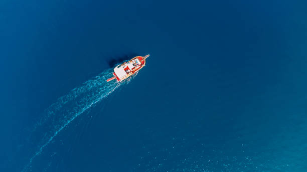 istock Top view of yatch 1337335271
