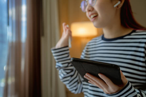 istock Employee video conferencing on digital tablets online remotely. 1337357861