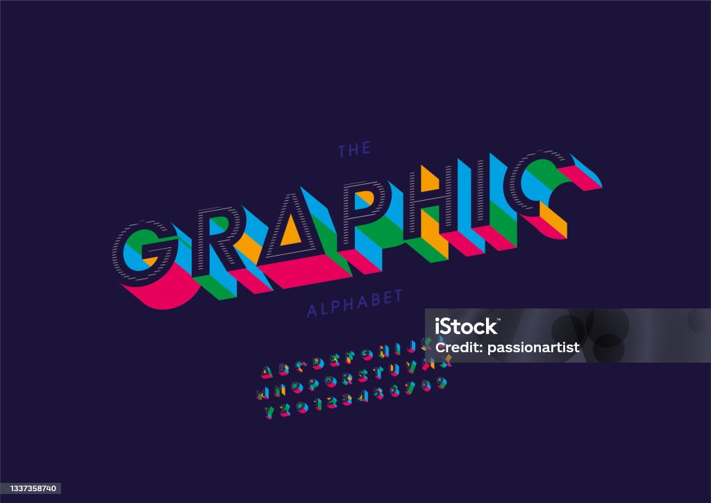 Stylized Graph Lettering Graphic Alphabet Stock Illustration - Download Image Now - Abstract ...