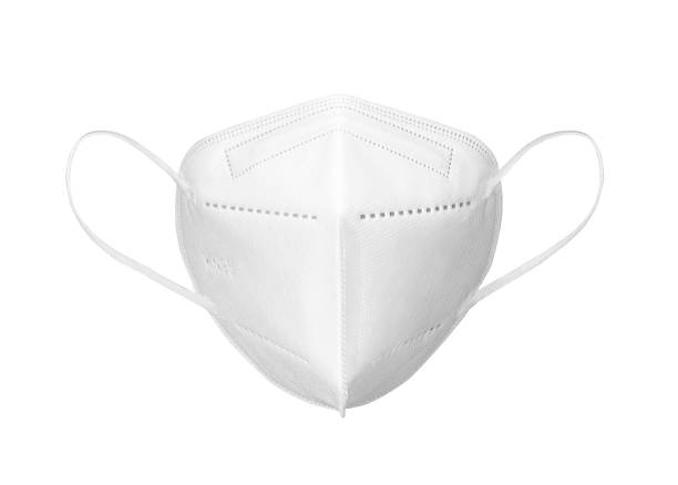Front view of KN-95 protection medical mask isolated on white background Front view of KN-95 protection medical mask isolated on white background kn95 face mask photos stock pictures, royalty-free photos & images