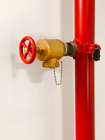 Red water pipe of Industrial and building fire extinguishing system.