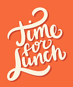 istock Time for lunch. Vector handwritten lettering. 1337364642