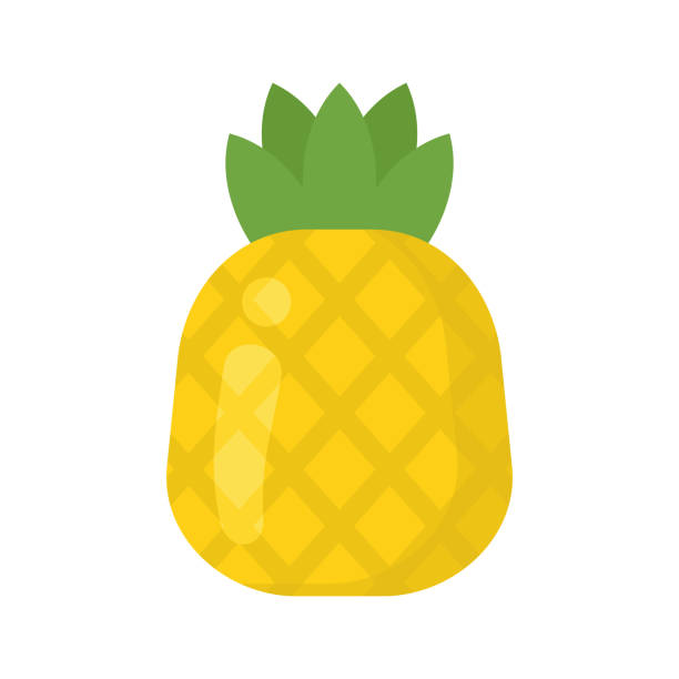 ilustraciones, imágenes clip art, dibujos animados e iconos de stock de linda piña fruta exótica, icono vectorial colorido aislado - pineapple sour taste full tropical climate