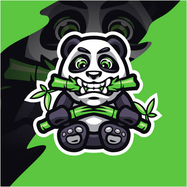 Panda esport mascot Illustration of panda esport mascot are panda bears aggressive stock illustrations
