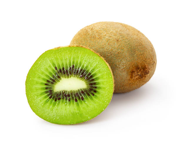 istock Whole and sliced kiwi fruit isolated on white 1337373205