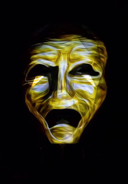 istock Abstract person face. Human head isolated on black background. Depersonalization and consciousness. Inorganic life concept 1337373365
