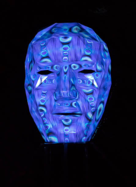 istock Abstract person face. Human head isolated on black background. Depersonalization and consciousness. Inorganic life concept 1337373367