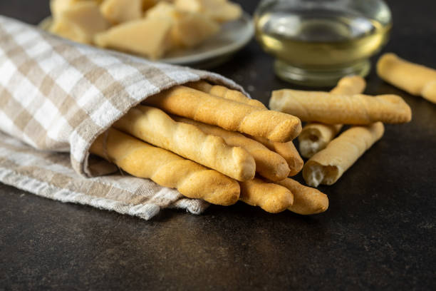 istock Grissini sticks. Traditional italian bread sticks. 1337375356