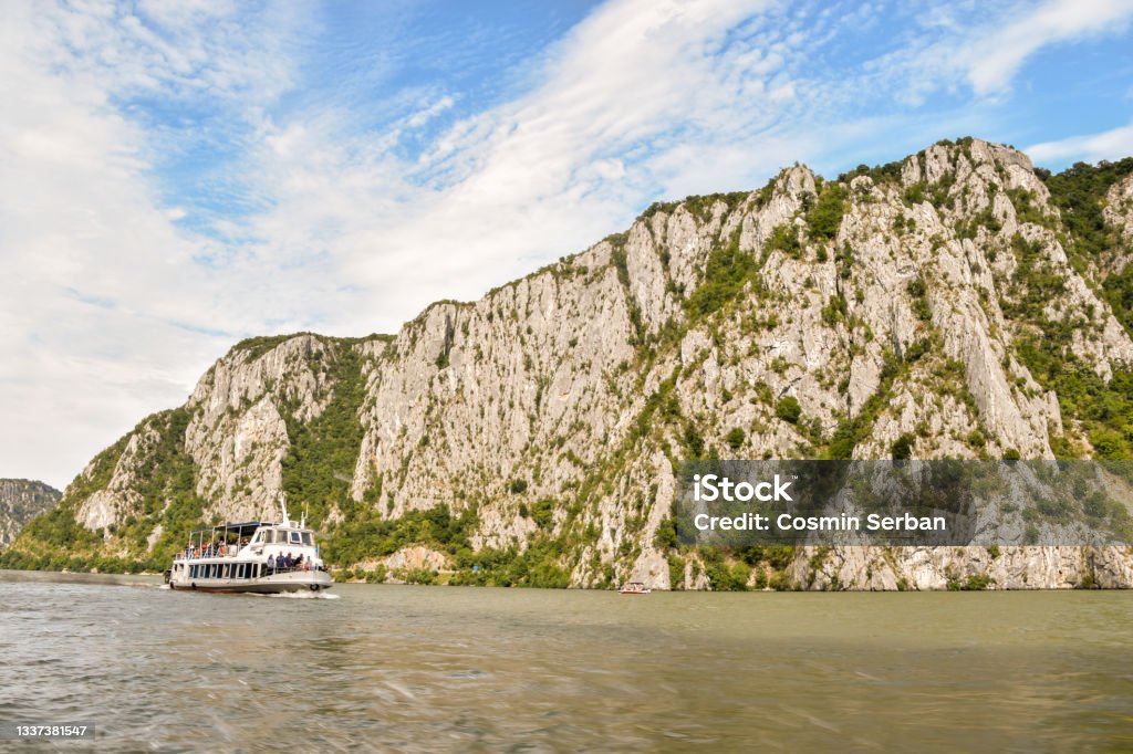 Danube Gorges, Cazanele Mari, Romania. Danube Gorges, Cazanele Mari, Romania.  Where the Danube meets the Carpathian Mountains Beauty Stock Photo