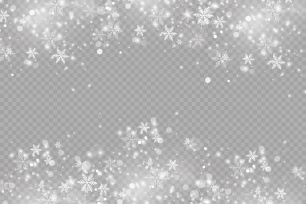 glow effect. vector illustration. christmas dust flash. snow is falling. snowflakes. - snowflake stock illustrations