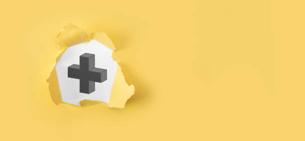 istock Torn yellow paper with plus ,offer, advantageous icon on white background.Plus sign virtual means to offer positive thing like benefits, personal development, social network Profit,health insurance 1337385817