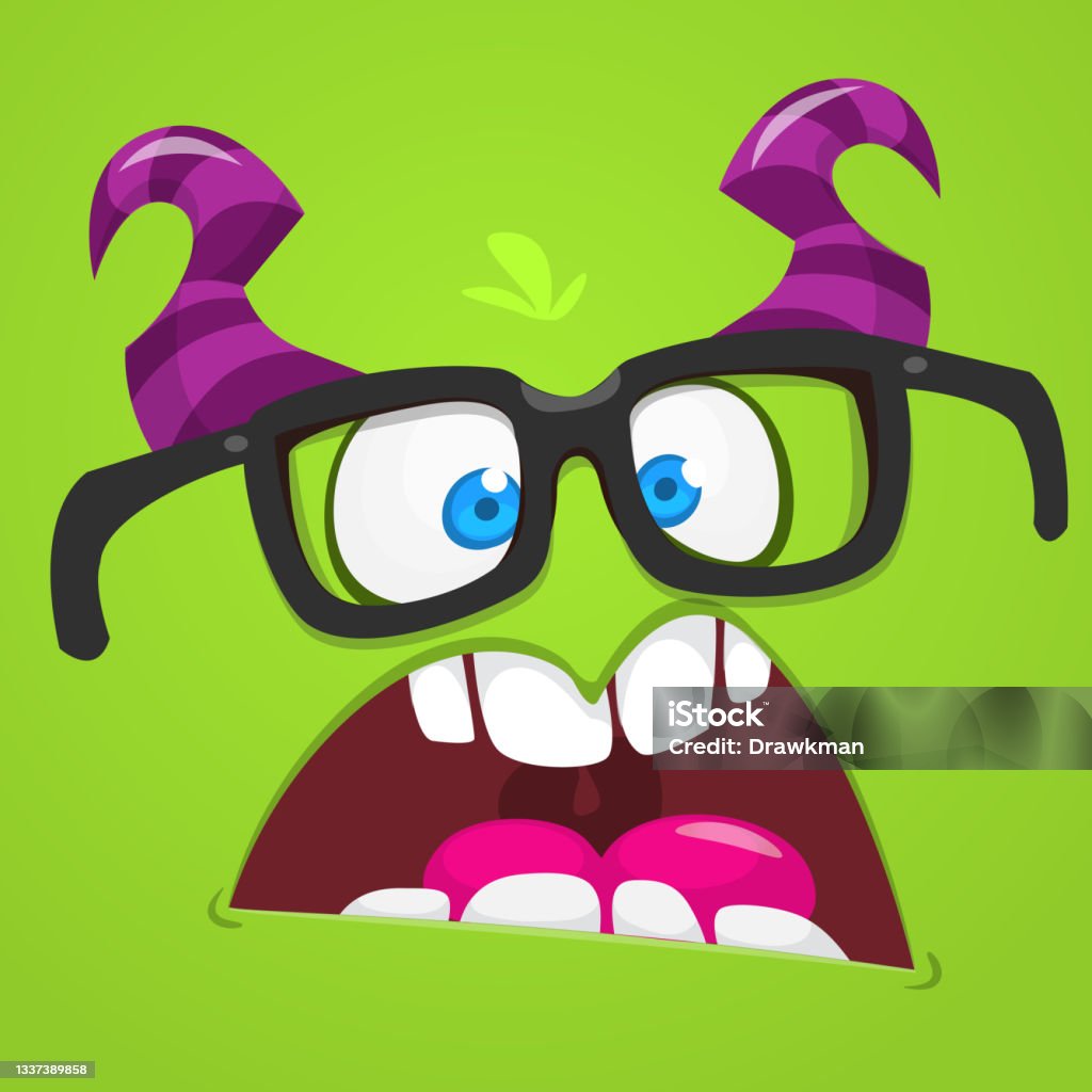 Funny Cartoon Monster Character Face Expression Illustration Of Cute And  Happy Mythical Alien Creature Halloween Design Stock Illustration -  Download Image Now - iStock