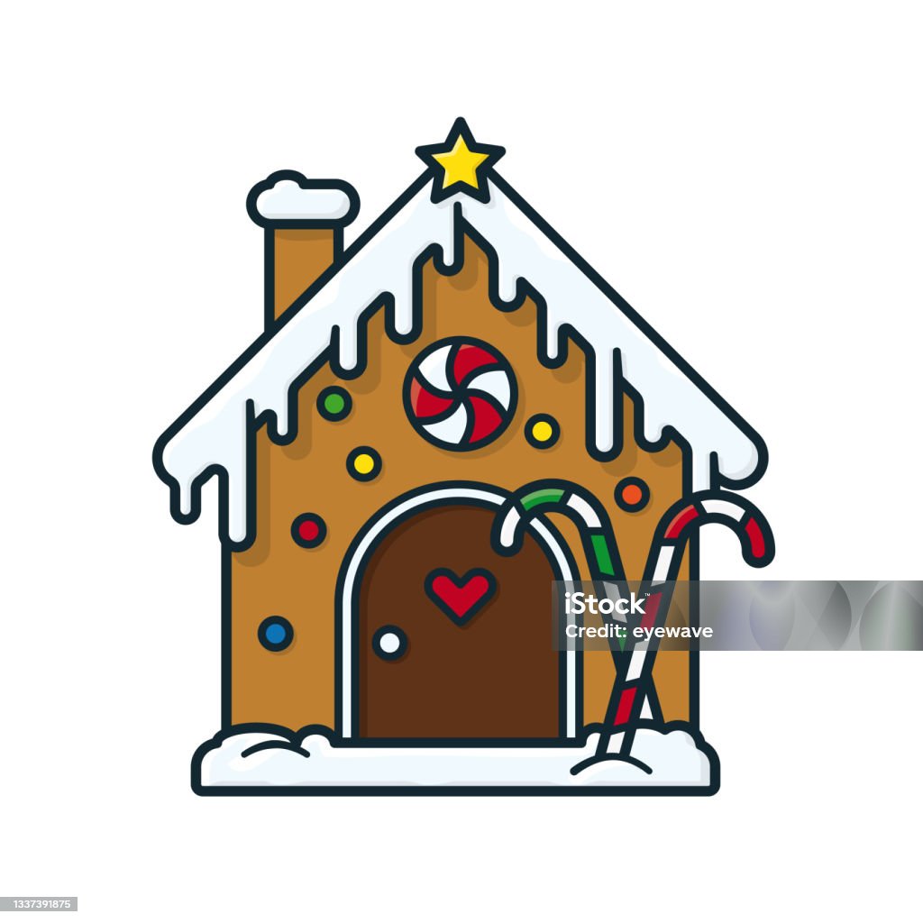 Gingerbread house isolated vector illustration Isolated Vector illustration for Gingerbread House Day on December 12. Christmas holiday sweets symbol. Gingerbread House stock vector